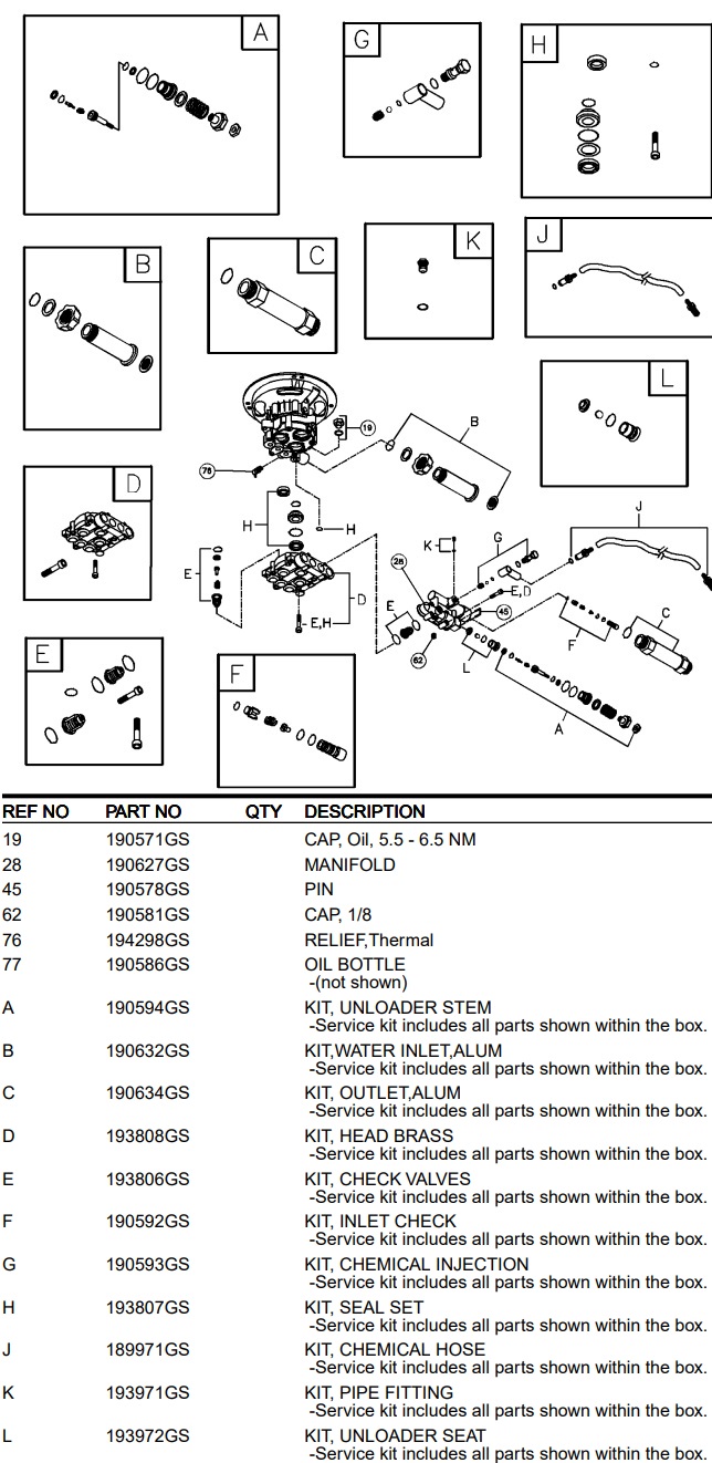 Troy -bilt model 020207 pump breakdown & parts